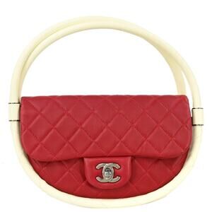 Chanel Quilted Lambskin Hula Hoop Bag Red